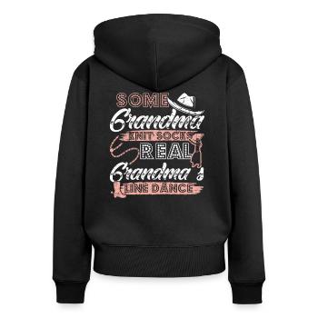 Line Dance Oma - Women's Premium Organic Zip Hoodie - black - Back - Julia (174cm)