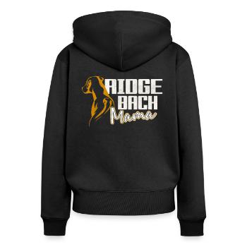 Rhodesian Ridgeback Mama - Sweat à capuche zippé Premium bio Femme - noir - Dos - Julia (174cm)