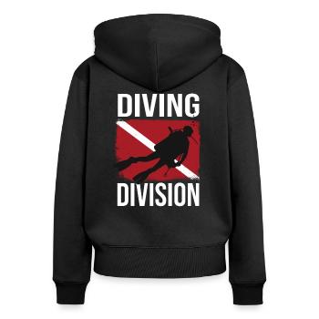 Scuba Diving Plongeur pavillon de plongée - Sweat à capuche zippé Premium bio Femme - noir - Dos - Julia (174cm)