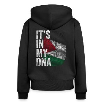 Palästina DNA Fingerabdruck Palästinenser Flagge - Frauen Premium Bio Zip Hoodie - Schwarz - Hinten - Julia (174cm)