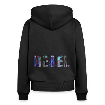 rebel,schrift,bunt,malerei,graffiti - Frauen Premium Bio Zip Hoodie - Schwarz - Hinten - Julia (174cm)