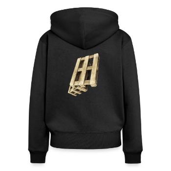 Subtiler Humor Stylische Paletten - Frauen Premium Bio Zip Hoodie - Schwarz - Hinten - Julia (174cm)
