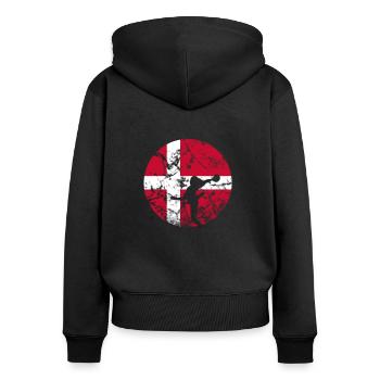 Handball De Handball Danemark Sport Hobby jeu - Sweat à capuche zippé Premium bio Femme - noir - Dos - Julia (174cm)