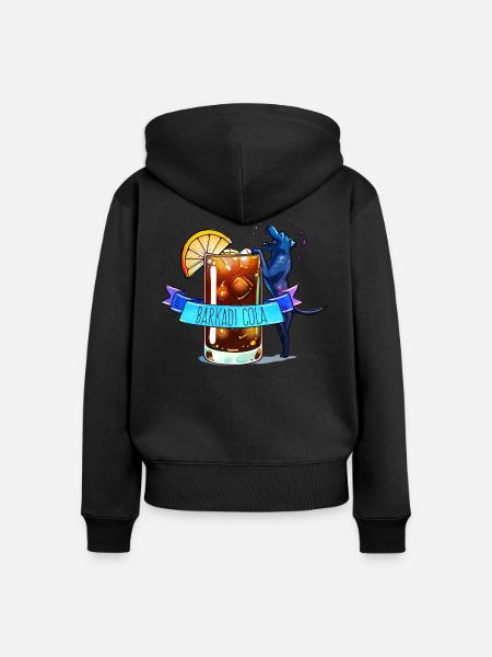 Bakadi + Hund = Barkadi - Frauen Premium Bio Zip Hoodie - Schwarz