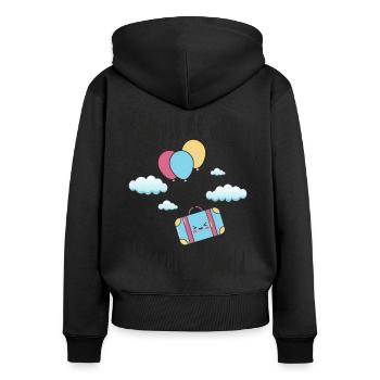 Excuse me while I travel the world - Women's Premium Organic Zip Hoodie - black - Back - Julia (174cm)