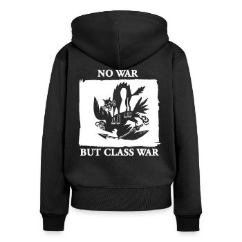No war but class war - Women's Premium Organic Zip Hoodie - black - Back - Julia (174cm)