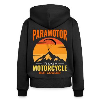 Pilote de paramoteur Paramoteur Parapente motorisé - Sweat à capuche zippé Premium bio Femme - noir - Dos - Julia (174cm)
