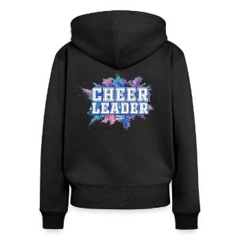 CheerLeader-Explosion - Frauen Premium Bio Zip Hoodie - Schwarz - Hinten - Julia (174cm)