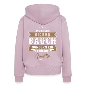 Das Ist Kein Dicker Bauch - Frauen Premium Bio Zip Hoodie - Altrosa - Hinten - Julia (174cm)