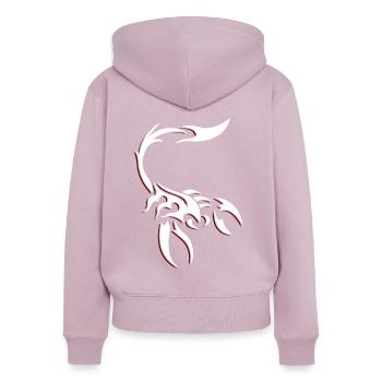 Tribal Scorpion - Sweat à capuche zippé Premium bio Femme - rose poudré - Dos - Julia (174cm)