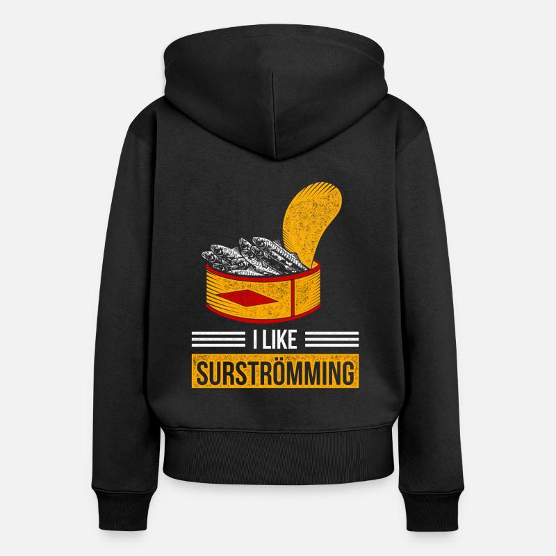 Conception de surf drôle - Sweat à capuche zippé Premium bio Femme - noir