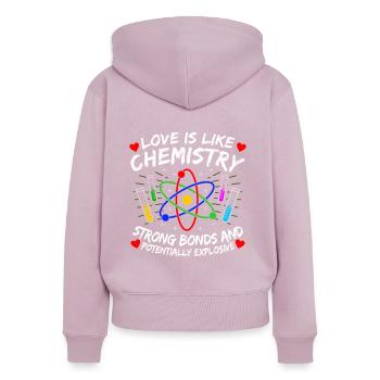 Chemie - Frauen Premium Bio Zip Hoodie - Altrosa - Hinten - Julia (174cm)