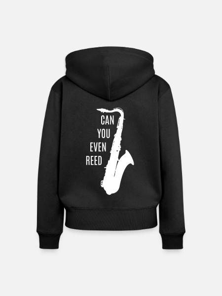 Saxophone - Frauen Premium Bio Zip Hoodie - Schwarz