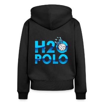 Water-polo - Sweat à capuche zippé Premium bio Femme - noir - Dos - Julia (174cm)