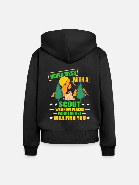 Pfadfinder - Frauen Premium Bio Zip Hoodie - Schwarz