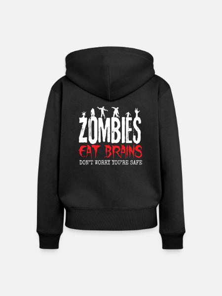 Zombie - Frauen Premium Bio Zip Hoodie - Schwarz