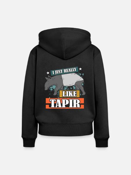 Tapir - Frauen Premium Bio Zip Hoodie - Schwarz