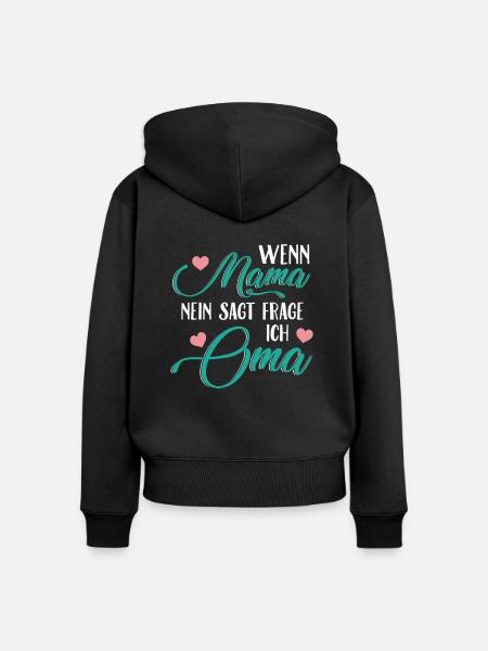 Oma Omi Geschenk Großmutter Geschenkidee - Frauen Premium Bio Zip Hoodie - Schwarz