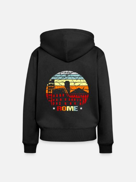 Rom - Frauen Premium Bio Zip Hoodie - Schwarz
