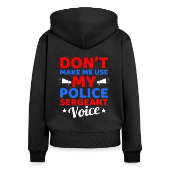 police - Women's Premium Organic Zip Hoodie - black - Back - Julia (174cm)