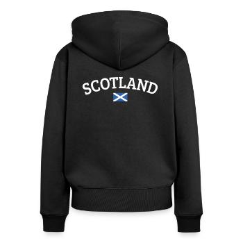 Schottland - Frauen Premium Bio Zip Hoodie - Schwarz - Hinten - Julia (174cm)
