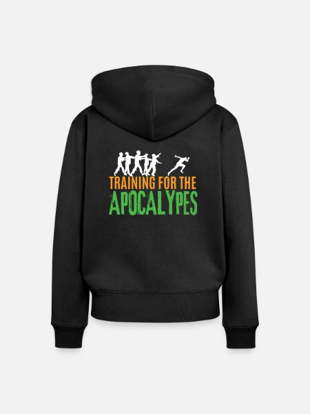 Zombie - Frauen Premium Bio Zip Hoodie - Schwarz