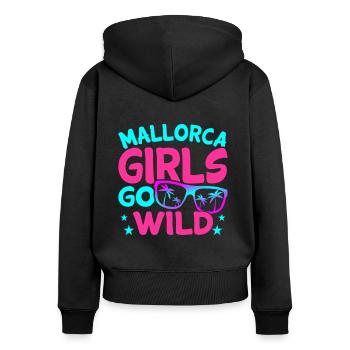 Majorque - Sweat à capuche zippé Premium bio Femme - noir - Dos - Julia (174cm)