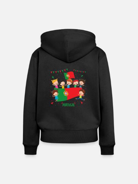 Portugal - Frauen Premium Bio Zip Hoodie - Schwarz