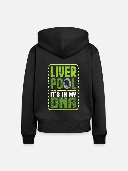 Liverpool - Frauen Premium Bio Zip Hoodie - Schwarz