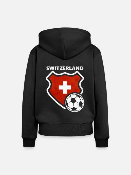 Schweiz - Frauen Premium Bio Zip Hoodie - Schwarz