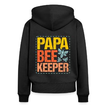 Imker Bienenzüchter - Frauen Premium Bio Zip Hoodie - Schwarz - Hinten - Julia (174cm)