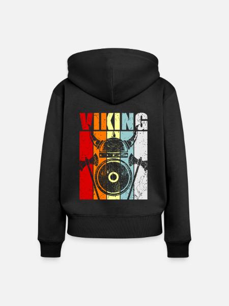 Wikinger Vikings - Frauen Premium Bio Zip Hoodie - Schwarz