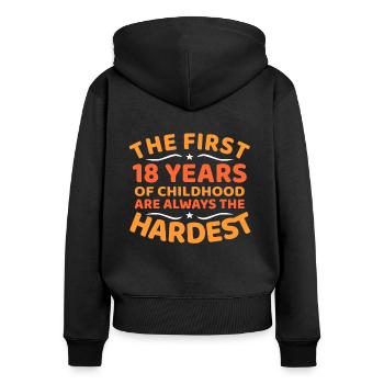 18th birthday - Women's Premium Organic Zip Hoodie - black - Back - Julia (174cm)