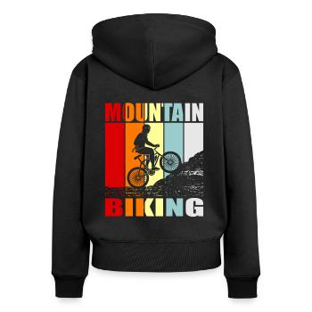 vélo tout terrain - Sweat à capuche zippé Premium bio Femme - noir - Dos - Julia (174cm)