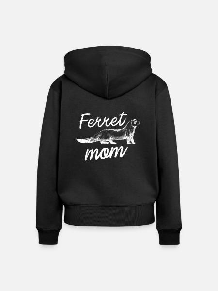 Frettchen - Frauen Premium Bio Zip Hoodie - Schwarz