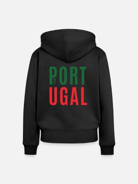Portugal - Frauen Premium Bio Zip Hoodie - Schwarz