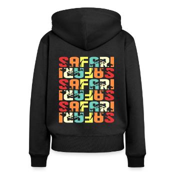 Safari - Sweat à capuche zippé Premium bio Femme - noir - Dos - Julia (174cm)