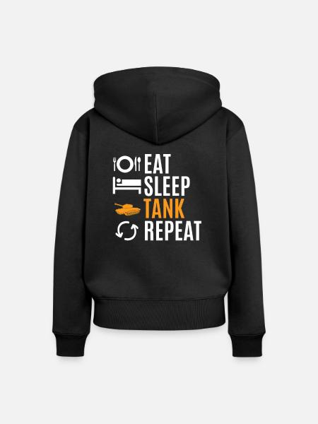 Panzer Tank - Frauen Premium Bio Zip Hoodie - Schwarz