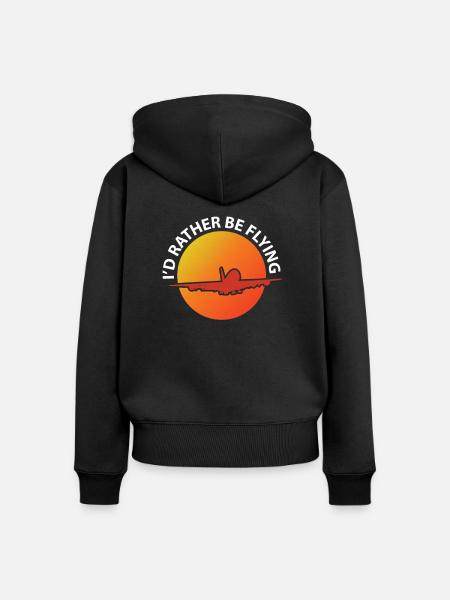 Flugzeug - Frauen Premium Bio Zip Hoodie - Schwarz