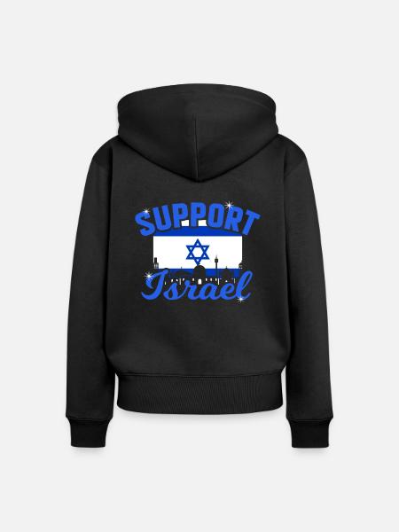 Israel - Frauen Premium Bio Zip Hoodie - Schwarz