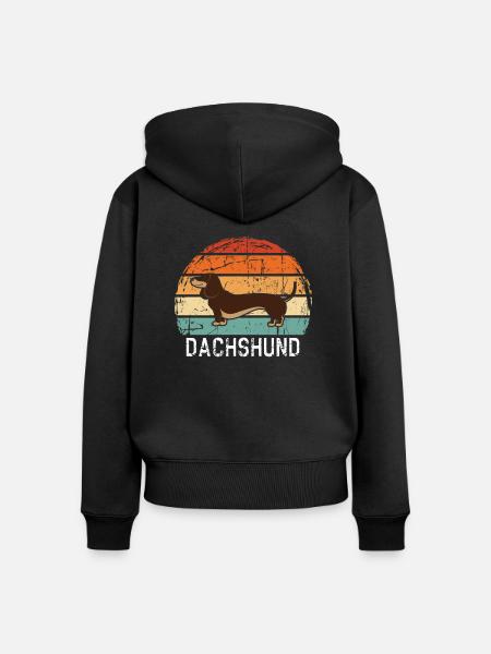 Dackel Dachshund - Frauen Premium Bio Zip Hoodie - Schwarz