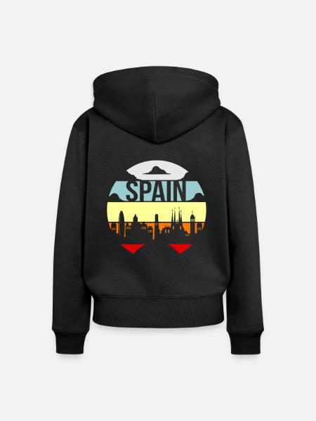Spanien - Frauen Premium Bio Zip Hoodie - Schwarz
