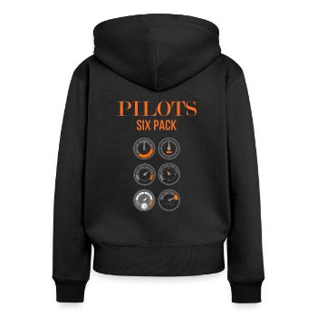 plane - Women's Premium Organic Zip Hoodie - black - Back - Julia (174cm)