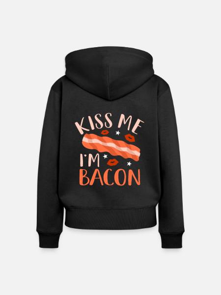 Bacon - Frauen Premium Bio Zip Hoodie - Schwarz