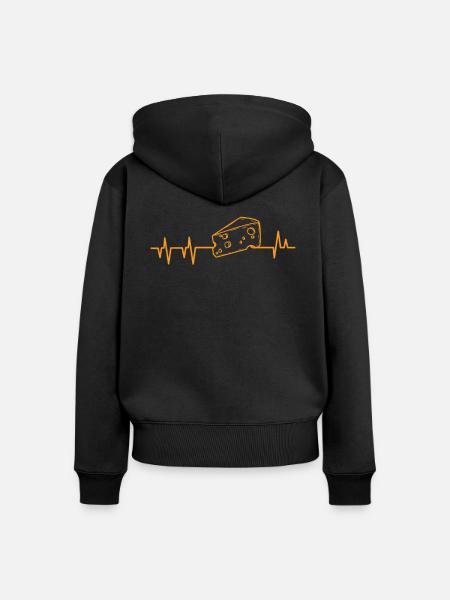 Käse - Frauen Premium Bio Zip Hoodie - Schwarz