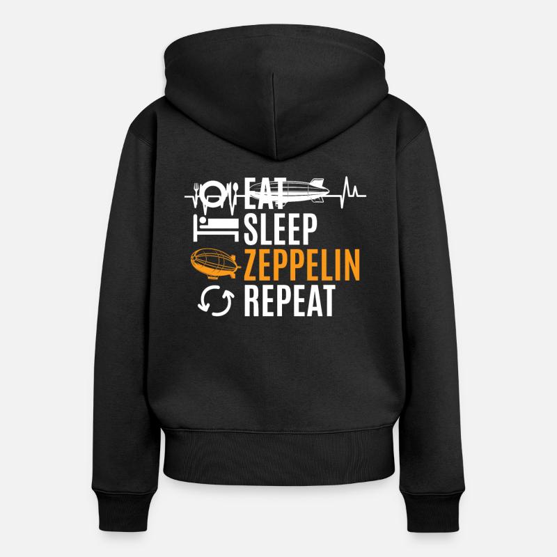 Zeppelin - Sweat à capuche zippé Premium bio Femme - noir
