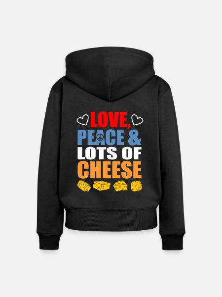 Käse - Frauen Premium Bio Zip Hoodie - Schwarz