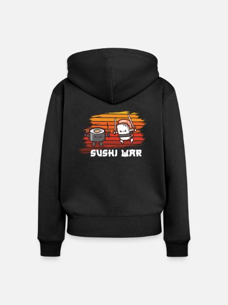 Sushi - Frauen Premium Bio Zip Hoodie - Schwarz