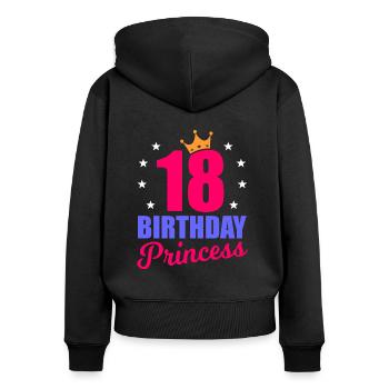 18th birthday - Women's Premium Organic Zip Hoodie - black - Back - Julia (174cm)