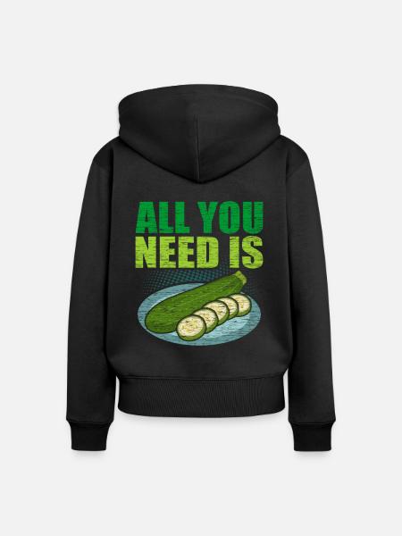 Zucchini - Frauen Premium Bio Zip Hoodie - Schwarz